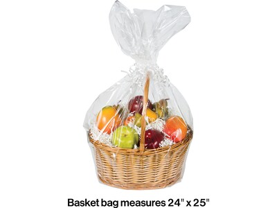 Creative Converting Basket Bag, 23.75 x 24.75, Clear, 12/Pack (DTC060304BAG)