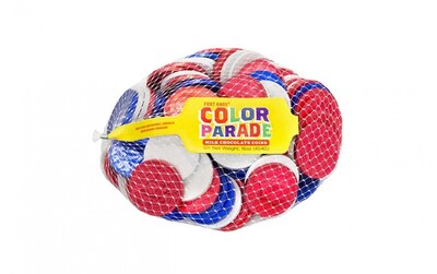 Fort Knox Milk Chocolate 1.5-inch Coins Red, White, and Blue Foil, 1 lb (34465)