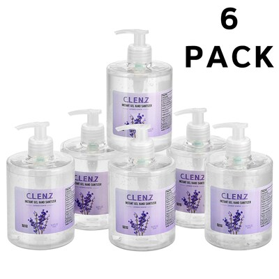 Alpine Industries Clenz Gel Hand Sanitizer, Lavender Scented, 6-Pack Pump 16 oz Bottles