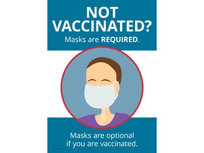 ComplyRight White/Blue 14 x 10 Mask Requirements Poster (N0245)