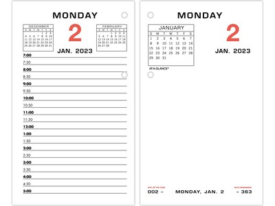 2023 AT-A-GLANCE Daily Loose-Leaf Desk Calendar Refill, 6 x 3.5, White (E017-50-23)