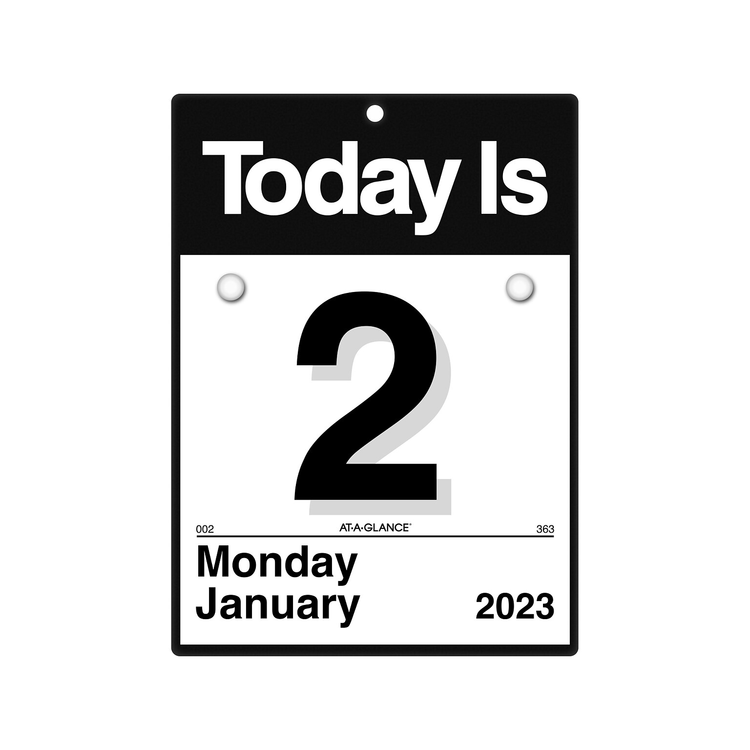 2023 AT-A-GLANCE Today Is 6.63 x 9.13 Daily Wall Calendar, Black/White (K1-00-23)