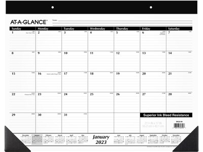 2023 AT-A-GLANCE 21.75 x 17 Monthly Desk Pad Calendar, Black/White (SK22-00-23)