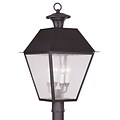 Livex Lighting 4-Light Bronze Outdoor Post Lantern with Seeded Glass (2173-07)