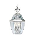 Livex Lighting 2-Light Brushed Nickel with Clear Beveled Glass Outdoor Pendant (2255-91)