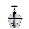 Livex Lighting 2-Light Black Outdoor Pendant with Clear Beveled Glass (2285-04)