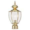 Livex Lighting 1-Light Outdoor Polished Brass Post Lantern (2009-02)