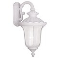 Livex Lighting 3-Light White Outdoor Wall Lantern with Clear Water Glass (7863-03)