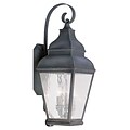 Livex Lighting 3-Light Charcoal Outdoor Wall Lantern with Clear Water Glass (2605-61)