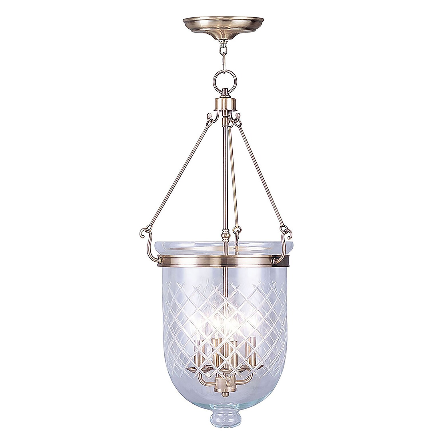 Livex Lighting 4-Light Antique Brass Pendant (5075-01)