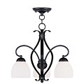 Livex Lighting 3-Light Olde Bronze Convertible Chandelier with Hand Blown Satin Opal White Glass (4773-67)