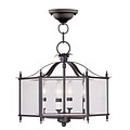 Livex Lighting 4-Light Bronze Convertible Chandelier with Clear Beveled Glass (4398-07)