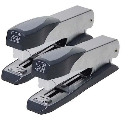 Charles Leonard Executive Desktop Stapler, 50 Sheet Capacity, Silver/Gray (CHL82415)