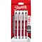 Sharpie S-Gel Retractable Crimson Metal Barrel Gel Pen, Medium Point, Black Ink, 4/Pack (2154604)