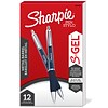 Sharpie S-Gel Retractable Midnight Blue Metal Barrel Gel Pen, Medium Point, Black Ink, Dozen (215365