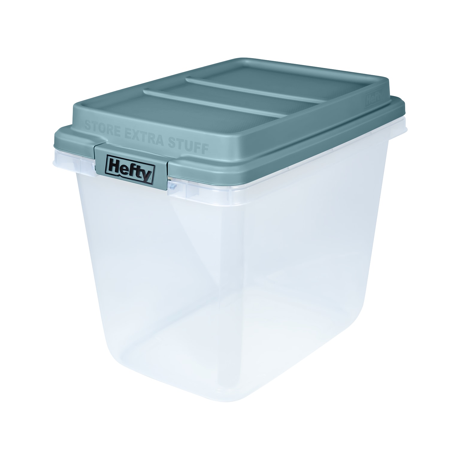 Hefty 32 Qt. Lift Off Lid Storage Bin, Gray/Clear, 6/Pack (HFT-7161010665666-6)