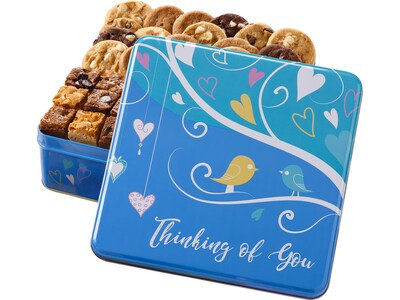 Mrs. Fields Nibblers Cookie, Brownie Bite and Frosted Cookie Thinking Of You TinVariety Pack, (ST21EVCTIN026)