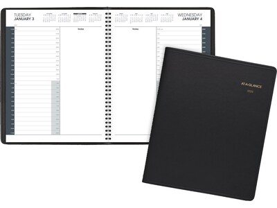 2023 AT-A-GLANCE 8.5" x 11.4" Daily Appointment Book Planner, Black (70-214-05-23)