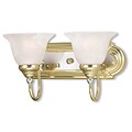 Livex Lighting 2-Light Polished Brass and Chrome Bath Vanity Light (1002-25)