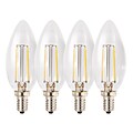 4 Pack 2.5-Watt 250 Lumen Candle Style Bulb E12 Base