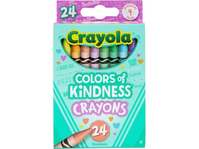 Crayola Colors of Kindness Crayons, Assorted Colors, 24/Box (52-0130)