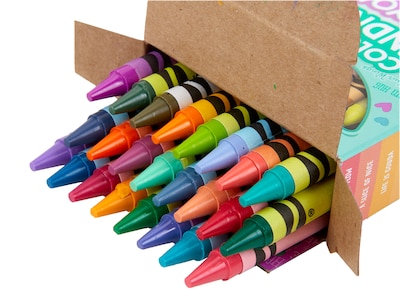 Choice 24 Assorted Colors Bulk School Crayons Pack in Print Box