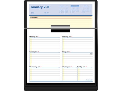 2023 AT-A-GLANCE Flip-A-Week QuickNotes 7 x 5.5 Weekly Desk Calendar Refill, White/Blue/Yellow (SW706-50-23)