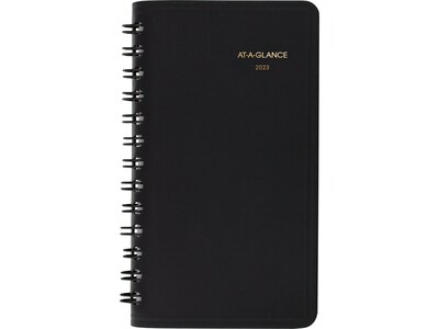 2023 AT-A-GLANCE 2.5 x 4.5 Weekly Planner, Black (70-035-05-23)