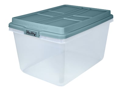 Hefty 6.5-qt Clear Storage Bin with Blue Lid, 8 Pack