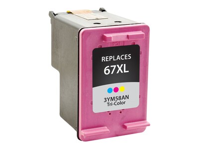 Clover Imaging Group Remanufactured Tri-Color High Yield Ink Cartridge Replacement for HP 67XL (3YM58AN)