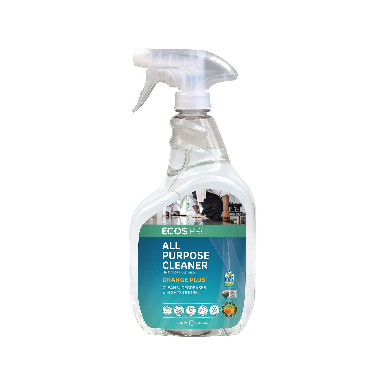 ECOS PRO Orange Plus All-Purpose Cleaner and Degreaser, Citrus Scent, 32 Fl. Oz. (PL9706/6)