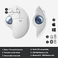 Logitech ERGO M575 Wireless Trackball Mouse for Business, Off White (910-006437)