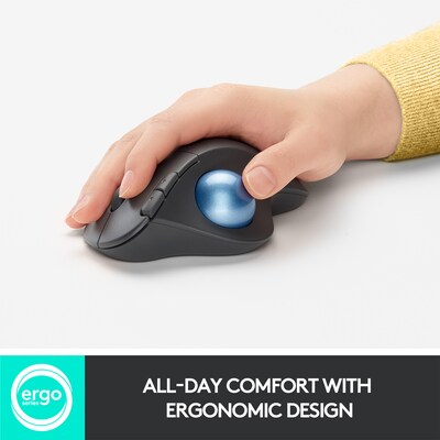 Logitech ERGO M575 Wireless Ergonomic Trackball Mouse, Graphite (910-006197)