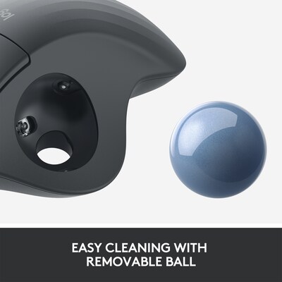 Logitech ERGO M575 Wireless Ergonomic Trackball Mouse, Graphite (910-006197)