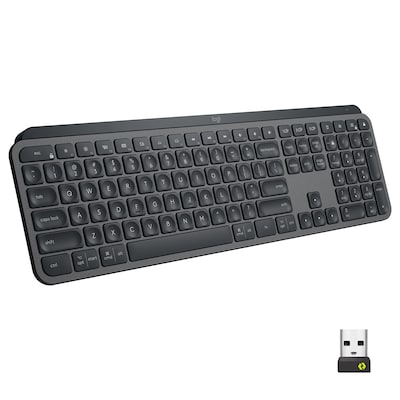 Logitech MX Keys Advanced Wireless Illuminated Keyboard for Business, Graphite (920-010116)