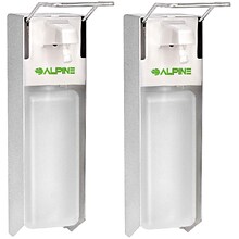 Alpine Industries Wall Mount Elbow Press Liquid Gel Soap and Hand Sanitizer Dispenser, 33oz, Stainle