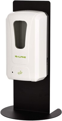 Alpine Industries Automatic Gel Sanitizer Dispenser with Tabletop Stand, 40 oz, Black