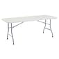 National Public Seating BT3000 Series 6' x 30" Plastic Folding Table, Speckled Gray (BT3072)