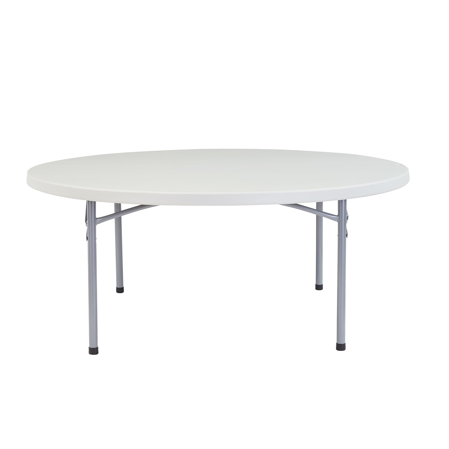 NPS 71 Plastic Lightweight Blow Molded Folding Table, Round, Speckled Gray (BT71R)