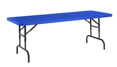 NPS® Height Adjustable Heavy Duty Folding Table, 30 x 72, Blue  (BTA3072041)