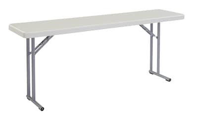 National Public Seating BT1800 Series 6 x 18 Plastic Folding Table, Speckled Gray (BT1872)