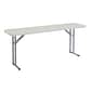 National Public Seating BT1800 Series 6' x 18" Plastic Folding Table, Speckled Gray (BT1872)