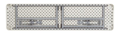 National Public Seating BT1800 Series 6' x 18" Plastic Folding Table, Speckled Gray (BT1872)