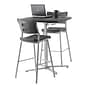 NPS #CTT3042 Cafe Time Adjustable-HeightTable, Charcoal Slate/Silver