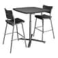 NPS #CTT3042 Cafe Time Adjustable-HeightTable, Charcoal Slate/Silver