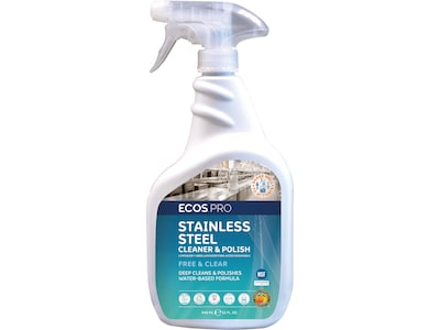 ECOS PRO Stainless Steel Cleaner and Polish, 32 Fl. Oz. (PL9330/6X)