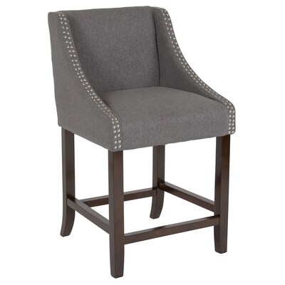 Flash Furniture Carmel Series Transitional Fabric Counter Height Stool, Dark Gray (CH18202024DKGYF)