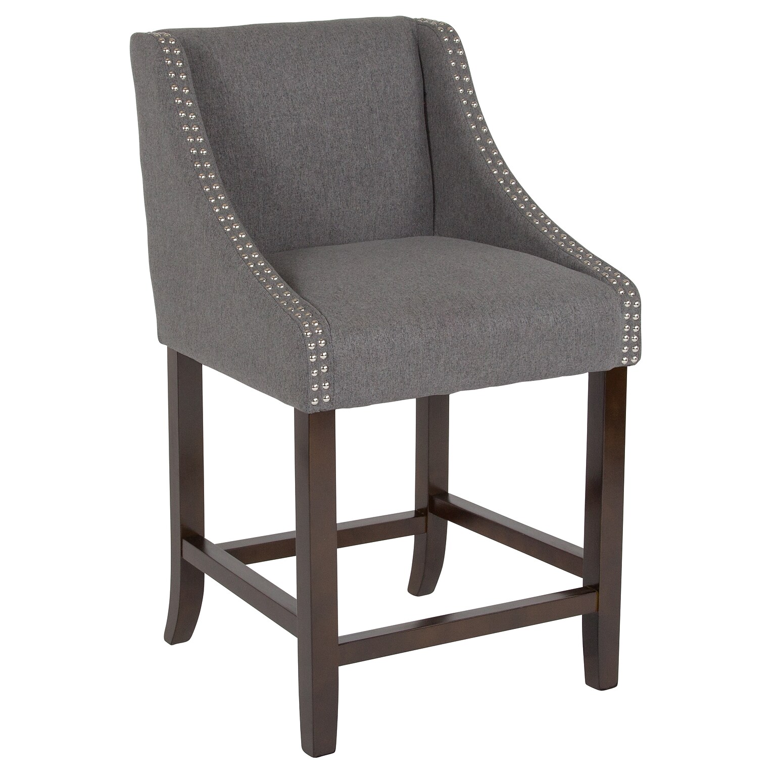 Flash Furniture Carmel Series Transitional Fabric Counter Height Stool, Dark Gray (CH18202024DKGYF)