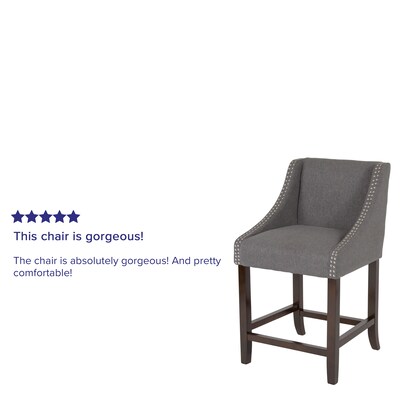 Flash Furniture Carmel Series Transitional Fabric Counter Height Stool, Dark Gray (CH18202024DKGYF)