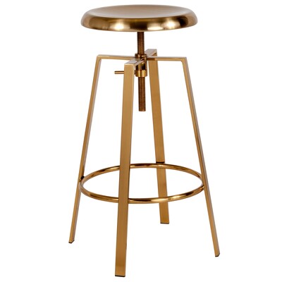 Flash Furniture Toledo Industrial Metal Barstool, Gold (CH18107026SGLD)